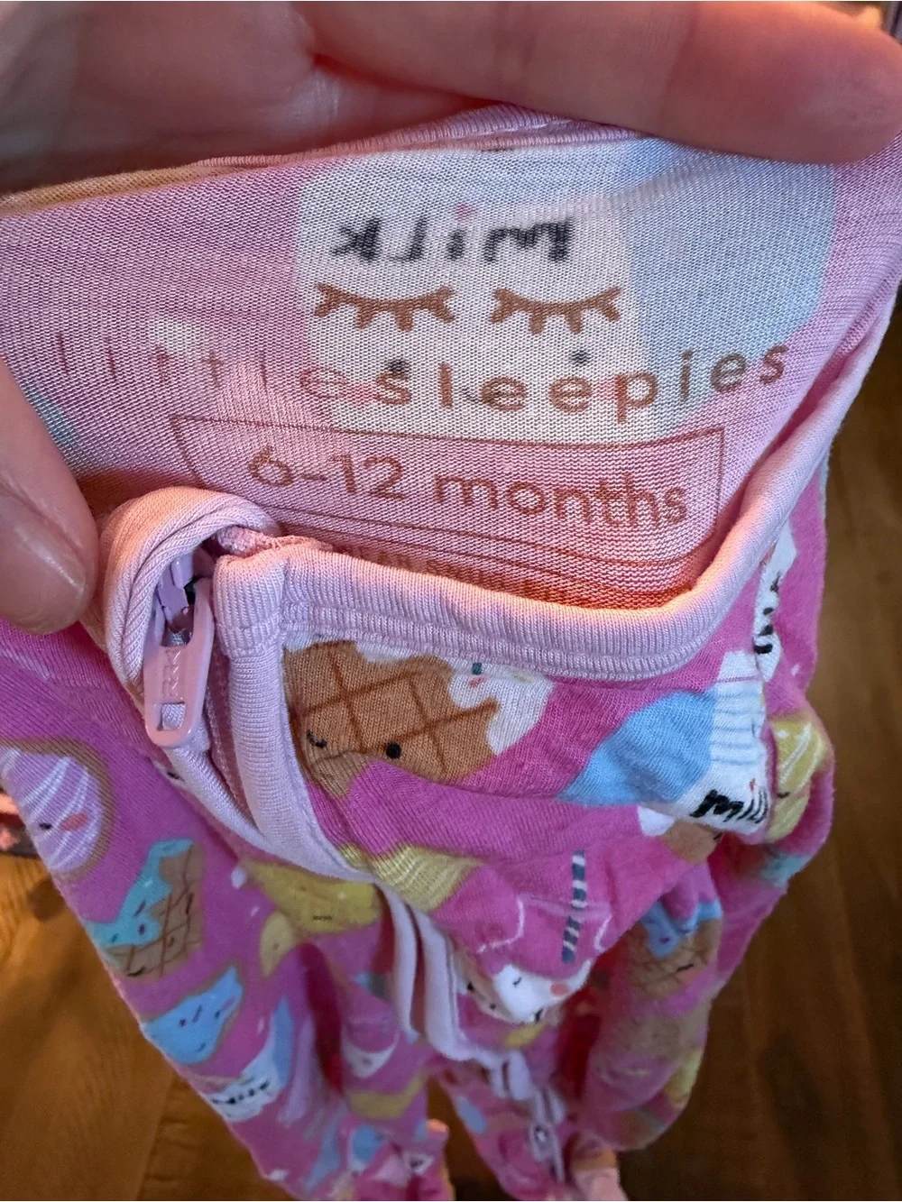 Little Sleepies Pink Milk & Treats Printed Footed One-Piece